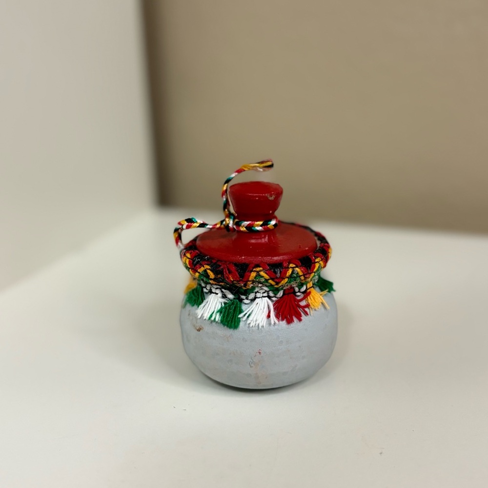 Handmade Algerian Traditional Mini Clay Pot w Lid